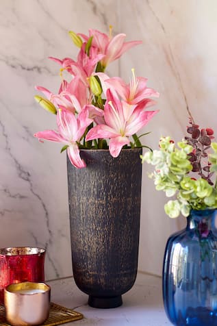 Wood Graphite Cone Vase 