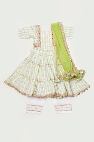 Yuvraani Jaipur Stripe Print Anarkali Set 