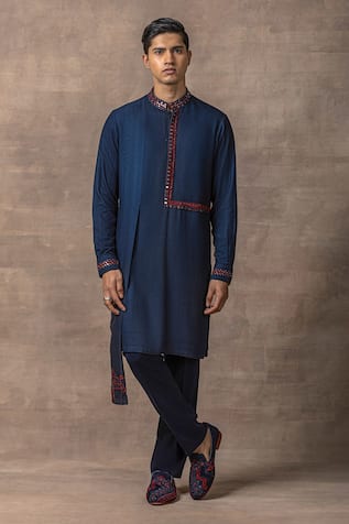 Silk Panel Embroidered Kurta Set 