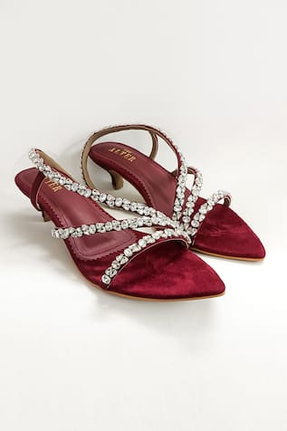 The Alter Kiara Rhinestones Embellished Kitten Heels 