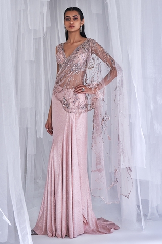 Dolly J Bonita Draped Skirt Saree With Blouse
