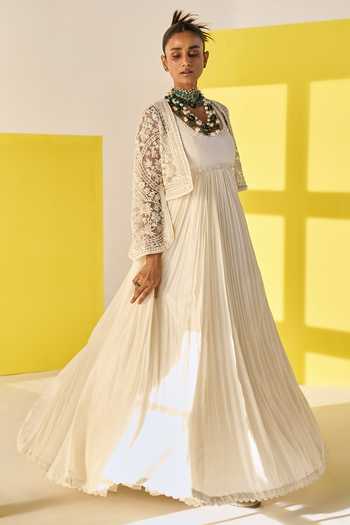 Ridhi Mehra Dafiya Anarkali With Embroidered Short Jacket 