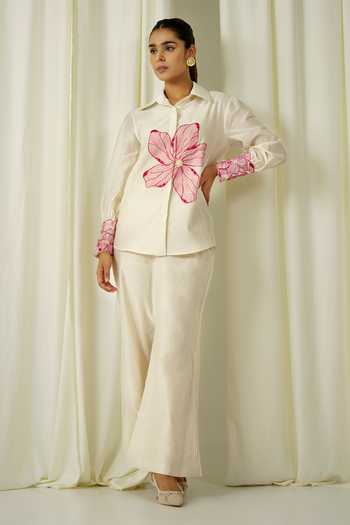Sakshi Khetterpal Embroidered Chanderi Shirt & Pant Set 
