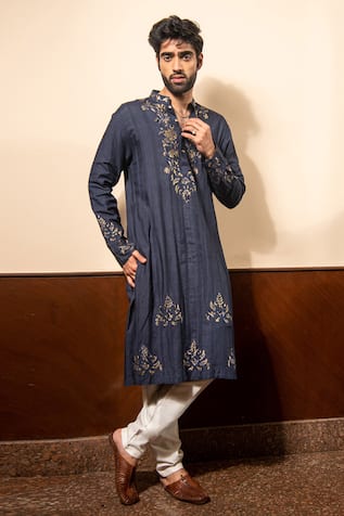 Foil Print Kurta Set For Kids