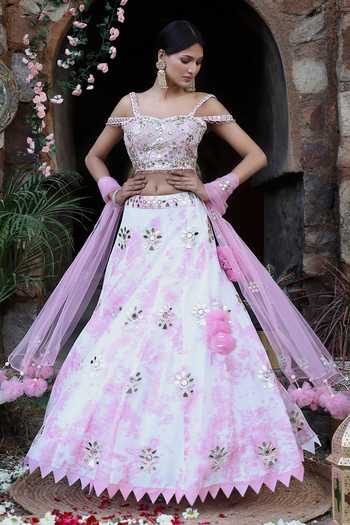 Nitisha Kashyap Official Mirror Embroidered Uppada Silk Lehenga Set 