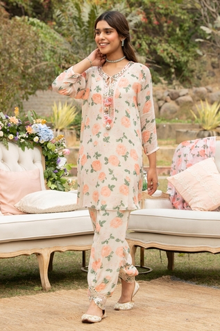 SUMMER BY PRIYANKA GUPTA Disco Printed Tunic & Tulip Pant Set