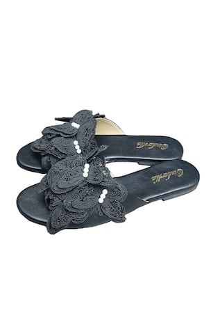 Buy Black Embroidered Nazar Shoes by Cinderella by Heena Yusuf Online at  Aza Fashions.