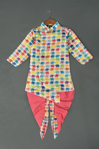 Elephant Print Sherwani Set 