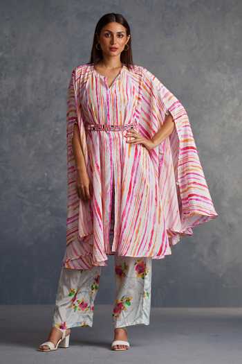 Affroz Printed Flared Kurta & Palazzo Set 