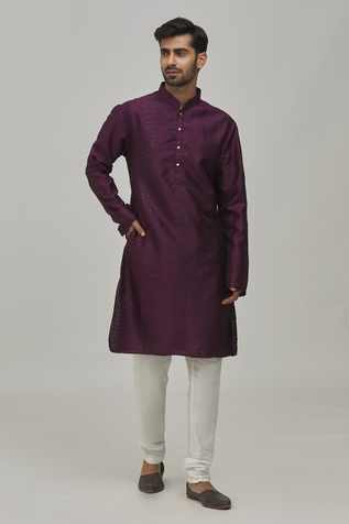 Khwaab by Sanjana Lakhani Stripe Pattern Full Sleeve Kurta Set