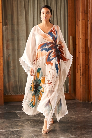 Varun Bahl Summer Flower Pattern Long Kaftan
