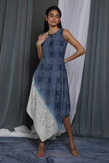 Krishna Mehta Chanderi Asymmetric Hem Tunic 