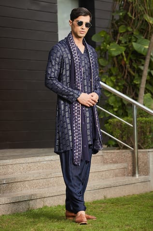 Bohame Khara Sequin Chikankari Embroidered Kurta Set 