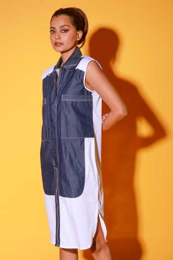 Echke Contrast Patchwork Dress 