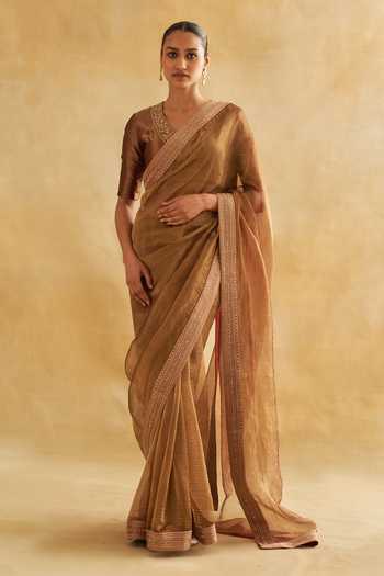 Taisha Gold Dori Work Embroidered Saree Set 