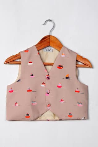 Boat Print Waistcoat 