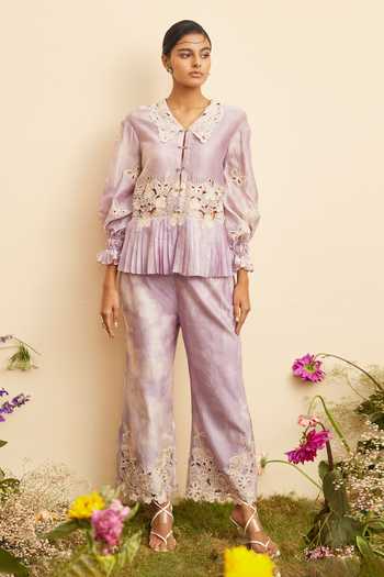 Chandrima Chanderi Butterfly Embroidered Pant 