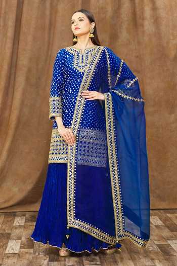 Surbhi Shah Bandhej Pattern Kurta Skirt Set 
