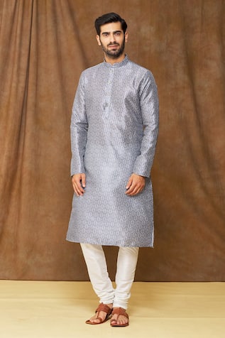 Geometric Pattern Kurta & Churidar Set 