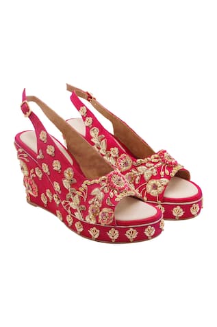 Veruschka by Payal Kothari Sarod Zardozi Embroidered Wedges 