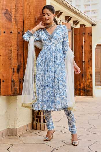 Palak & Mehak Adah Floral Print Anarkali Set 