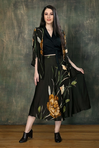 Whimscial by shica Floral Print Jacket & Skirt Set