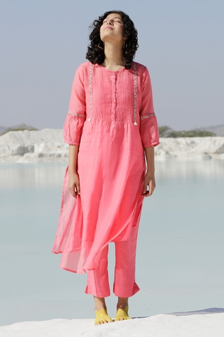 TATWA Handloom Chanderi Kurta & Pant Set