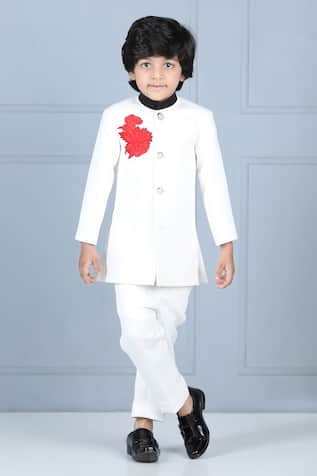 Thread Embroidered Achkan & Pant Set 