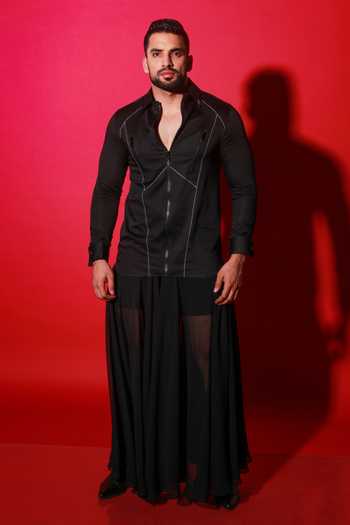 Echke Threadwork Zip-Up Shirt 