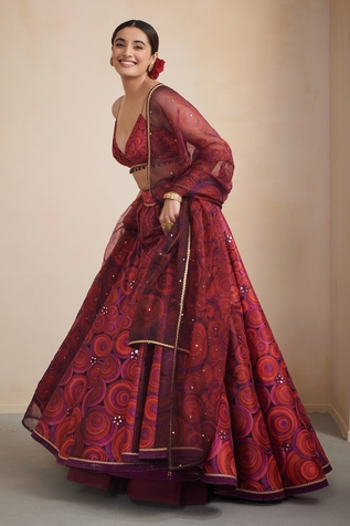 Cedar & Pine Orbit Print Lehenga Set