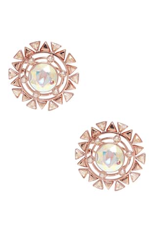 Geometric Cutwork Stud Earrings 