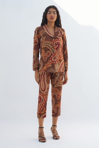 Nadima Saqib Paisley & Mandala Print Blazer With Pant 