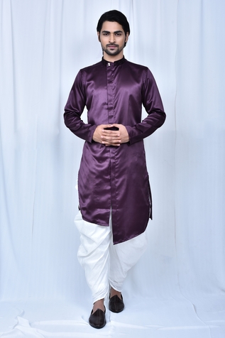 Nazaakat by Samara Singh Embroidered Band Collar Kurta Set