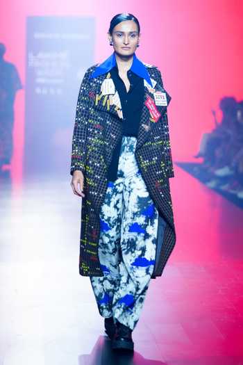 Shahin Mannan Crossword Embroidered Coat & Pant Set 