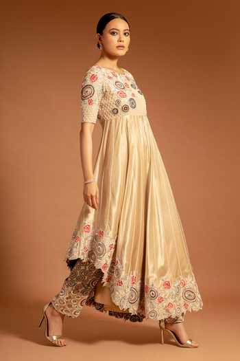 Sejal Kamdar Floral & Ajrak Embellished Anarkali With Pant 
