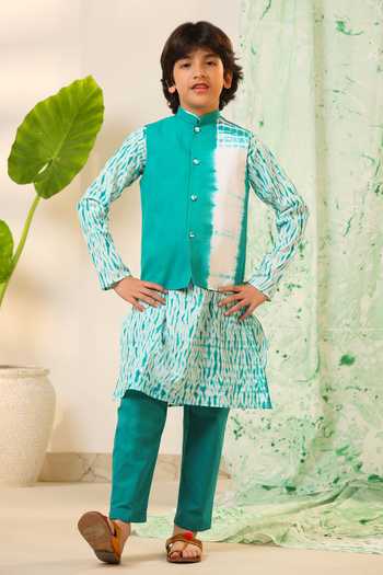Cute Couture Shibori Printed Bundi Kurta Set 