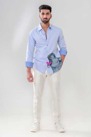 Amrit Dawani Animal Motif Hand Painted Shirt 