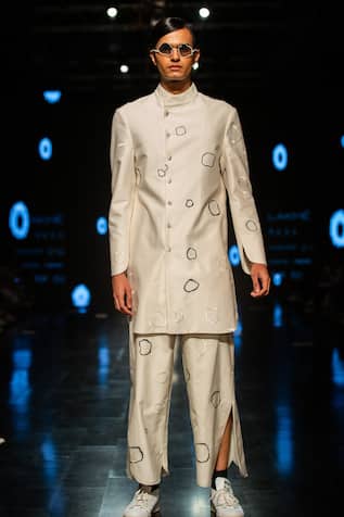Moth Circles Embroidered Shacket 