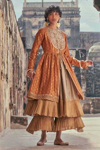 Taisha Handwoven Jacket Anarkali Set 