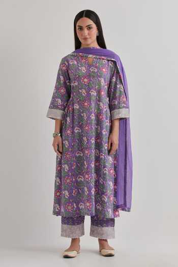 Priya Chaudhary Floral Print Kurta Pant Set 
