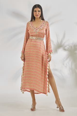 Gopi Vaid Rahat Abstract Print Kaftan 