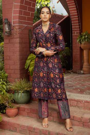 Safaa Zubaida Woven Blazer And Pant Set 