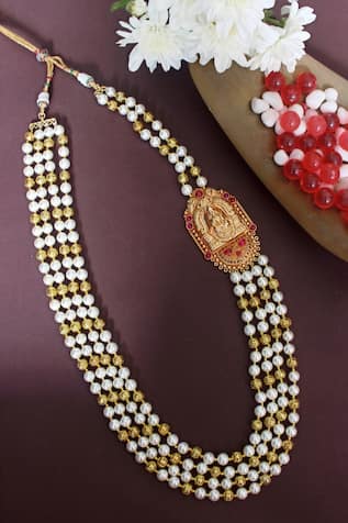 Nayaab By Sonia Trimala Temple Pendant Necklace 