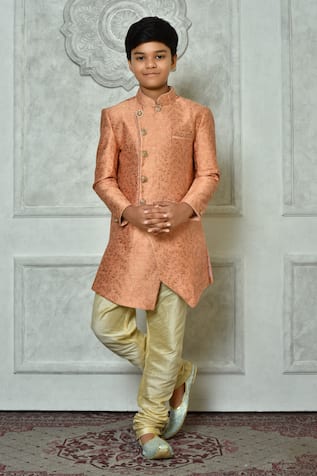 Flora Pattern Sherwani & Churidar Set 