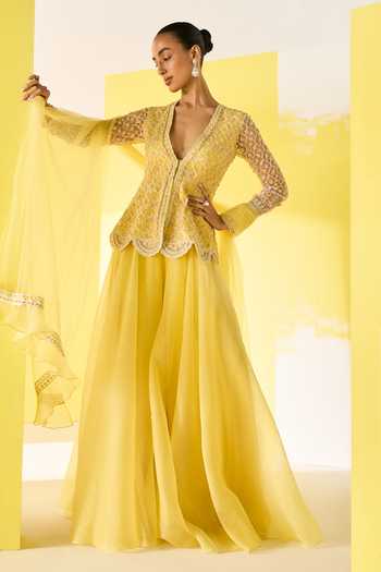 Ridhi Mehra Aafeh Embroidered Peplum Top Sharara Set 