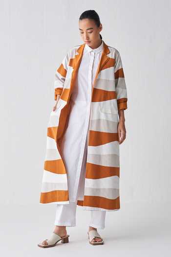 Three Color Block Jacket Tunic Set 