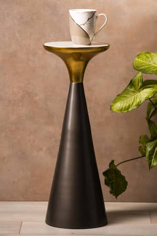 Metal & Marble Top Silhouette Drink Table 