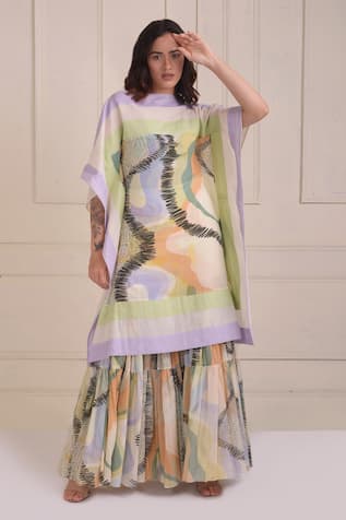 Shwetanga Abstract Print Organic Cotton Sharara Set 