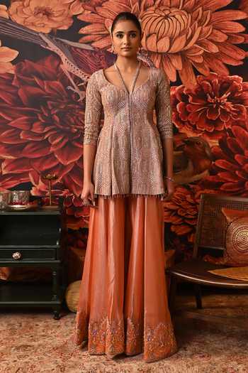 Moledro Ruya Peplum Kurta & Sharara Set 