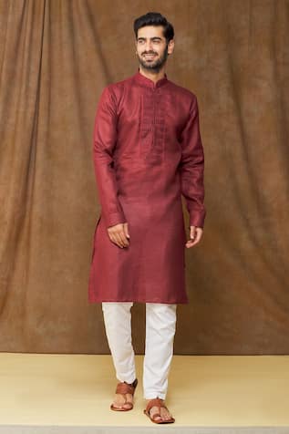 Arihant Rai Sinha Linen Cotton Full Sleeve Kurta 